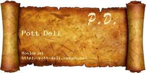 Pott Deli névjegykártya